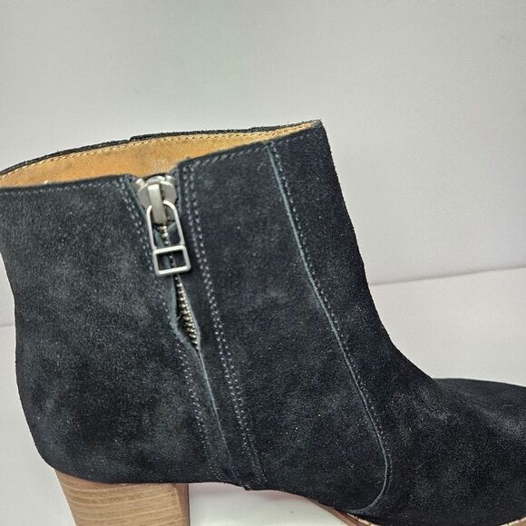 Madewell Bryce Suede Minimalist Stacked Heel Almond Toe Chelsea Boot Black 8.5 - Picture 8 of 10